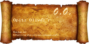 Opitz Olivér névjegykártya